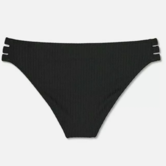 Women's Ribbed Strappy Side Cheeky Bikini Bottom - Picture 7 of 9